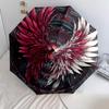 Feather Wings  pattern, automatic folding umbrella, portable and foldable design, 8 ribs, a Christmas or birthday gift.
