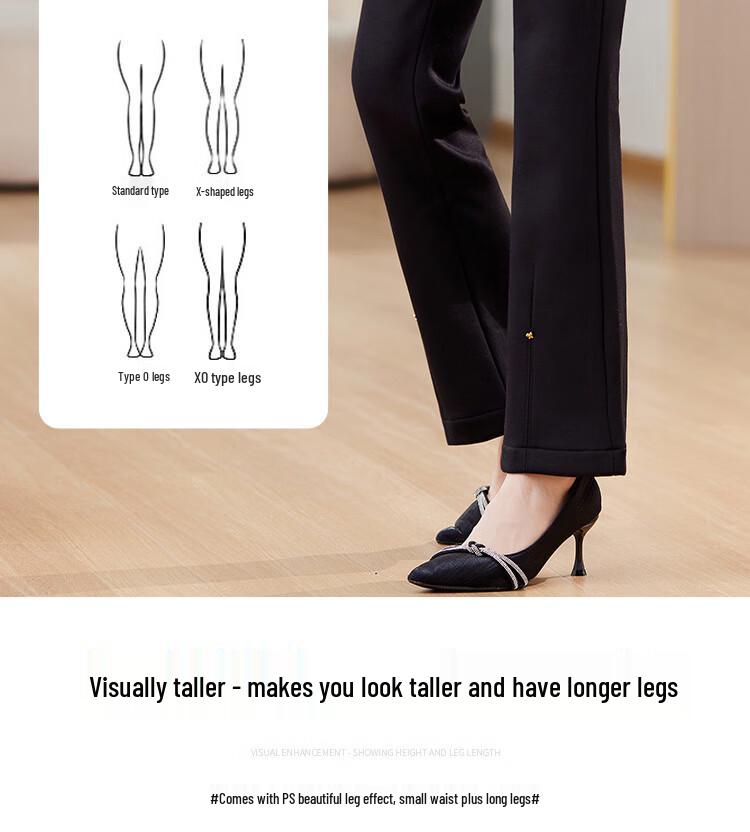 Past Women's Plus Velvet Micro Flare Casual Pants
