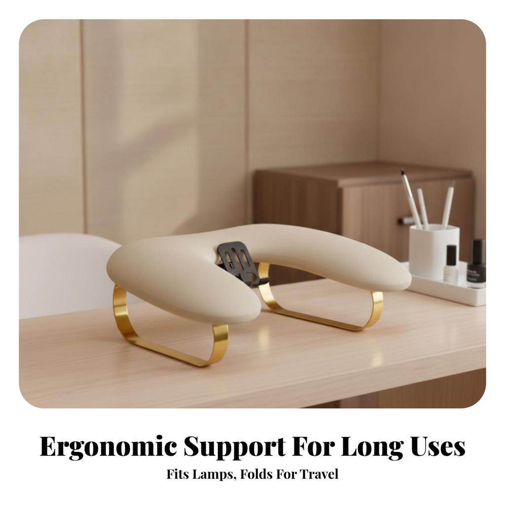 U-Shaped Nail Hand Rest Ergonomic with Metal Frame Manicure