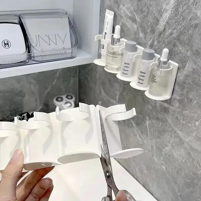 1/2 Pieces Wall Mounted Spice Jar Holder Adjustable Spice Rack Organizer Make Up Rack for Improve Your Kitchen Efficiency
