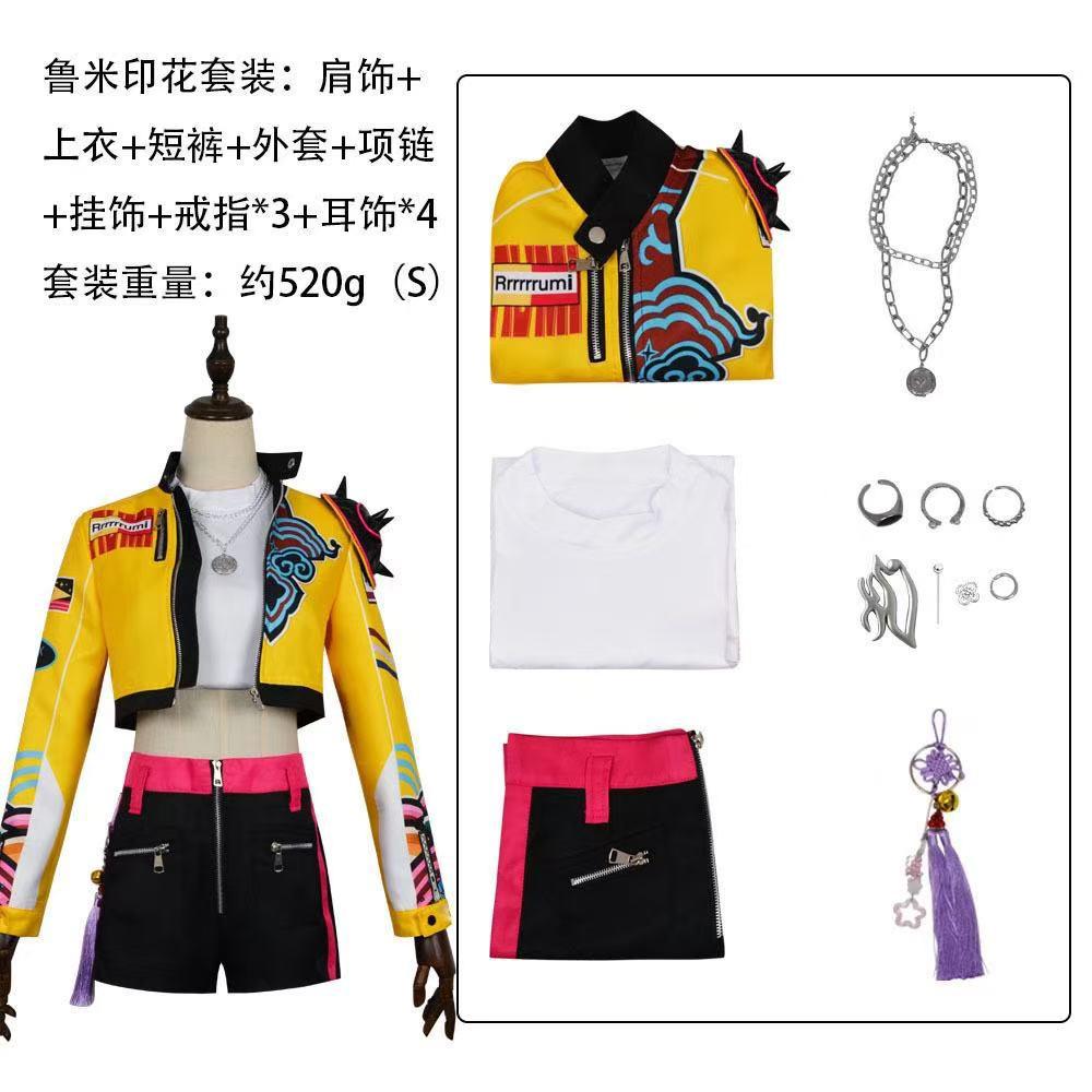 K-POP Jager Meisjesgroep Cosplay Lu Mei Borduurwerk Bloem Zoe Cosplay Mi La Halloween Nieuwe Performance Outfit Set 150