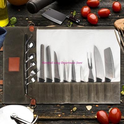  Kitchen Tool Storage Bag with Multiple Pockets Chefs Tool Roll Pouches Organizers for Easy Organization and Transport
