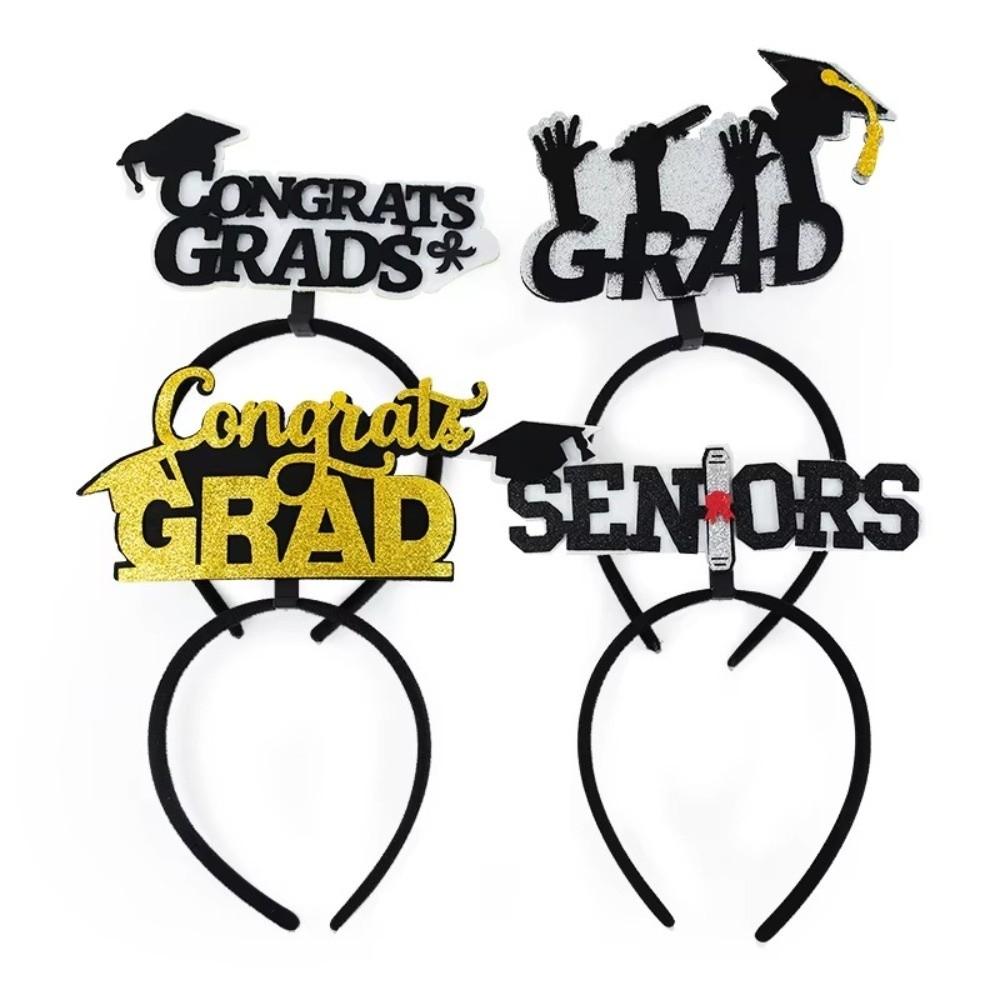 Non-slip Bachelor Cap Hair Hoop Celebrate Graduation Hat Hairband Graduation Party