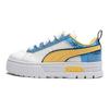 Puma Mayze Los Pitufos Clásico Retro Zapatillas Bajas para Niños Zapatillas para Niños Blanco Amarillo Claro 394781