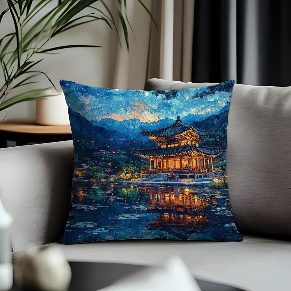 Fashion BBulguksa Templeer Cushion Cover Antidustmite Pillowcase Invisible Zipper Silky Short Plush Sofa Cushion Cover