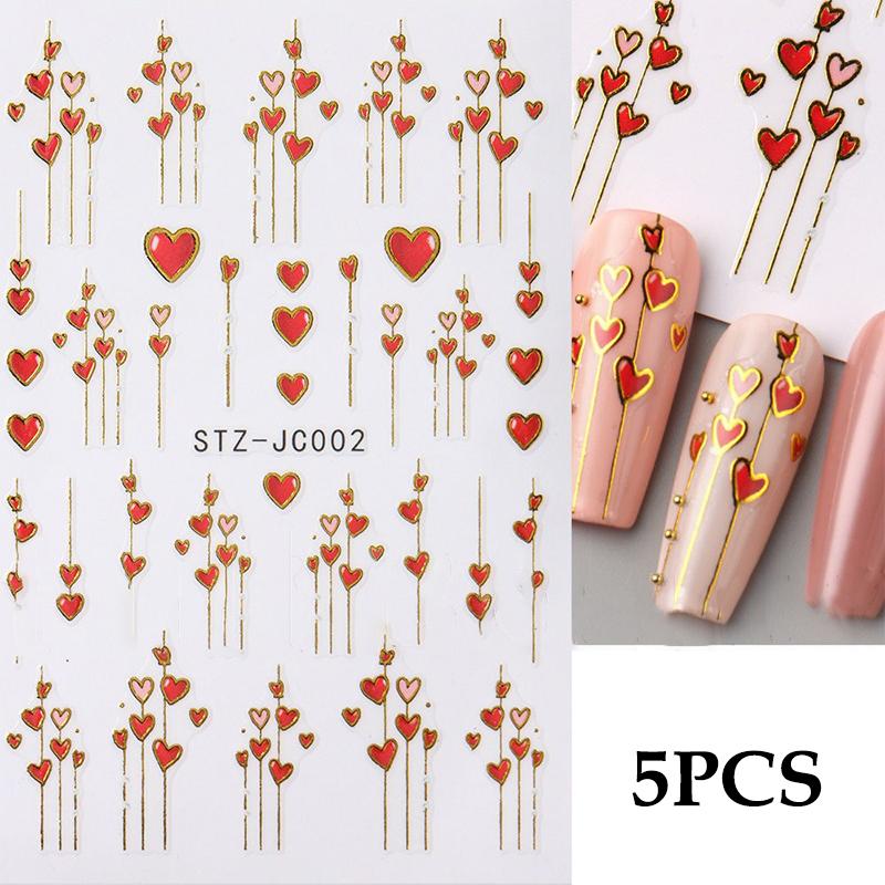 

5Pcs Cartoon Penguin Christmas Nail Stickers Easy Apply Manicure Decals for Holiday Party A12