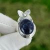 Natürlicher Sodalith Edelstein 925 Silber Statement Verstellbarer Ring Für Damen