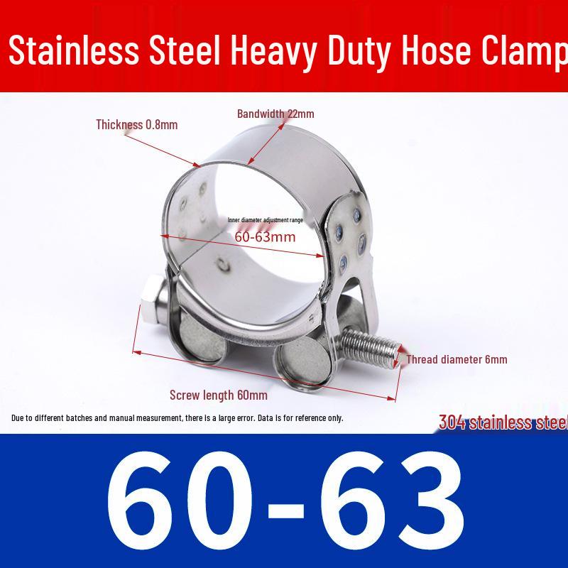 304 Stainless Steel European-Style Heavy-Duty Worm Drive Hose Clamp