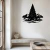 Pine Tree Mountain Metal Wall Art Weather Resistant Sculpture Christmas New Year Gift Nature Lovers Living Room Garden Fence Decor 1pc