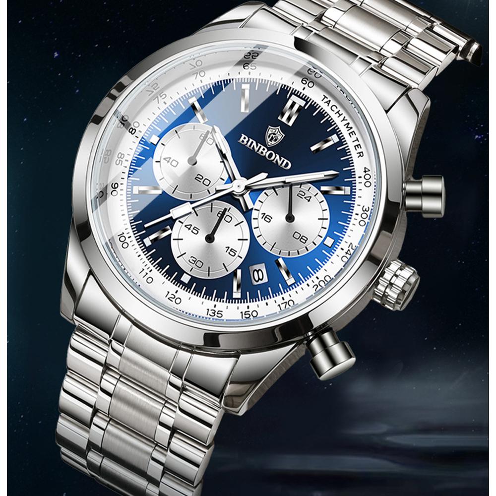 Neue Herren Quarzuhren Luxus Chronograph 30M Wasserdichte Armbanduhren Herrenuhr Reloj Hombre