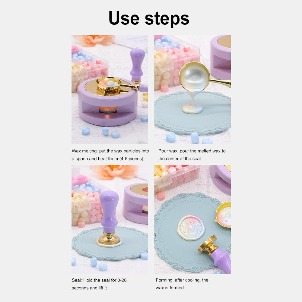 Creative Seal Stamp Set Removable Handle Exquisite Fire Paint Seal Set DIY Manual Account Crafts Supplies for Glass Plastic Art