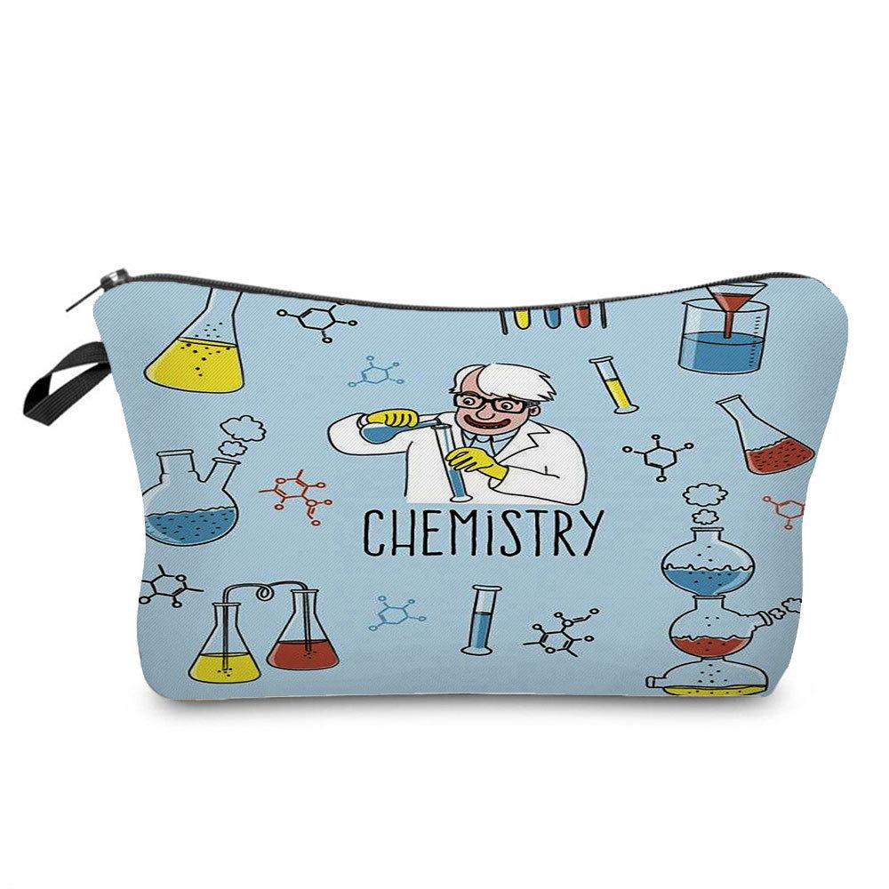 Women Chemical Physics Formulas Print Cosmetic Bag Toiletries Organize Travel Storage Case 6768