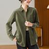 Women's Long Sleeve Corduroy Shirt - Thickened Cotton Cocoon Style for Spring/Autumn 2026