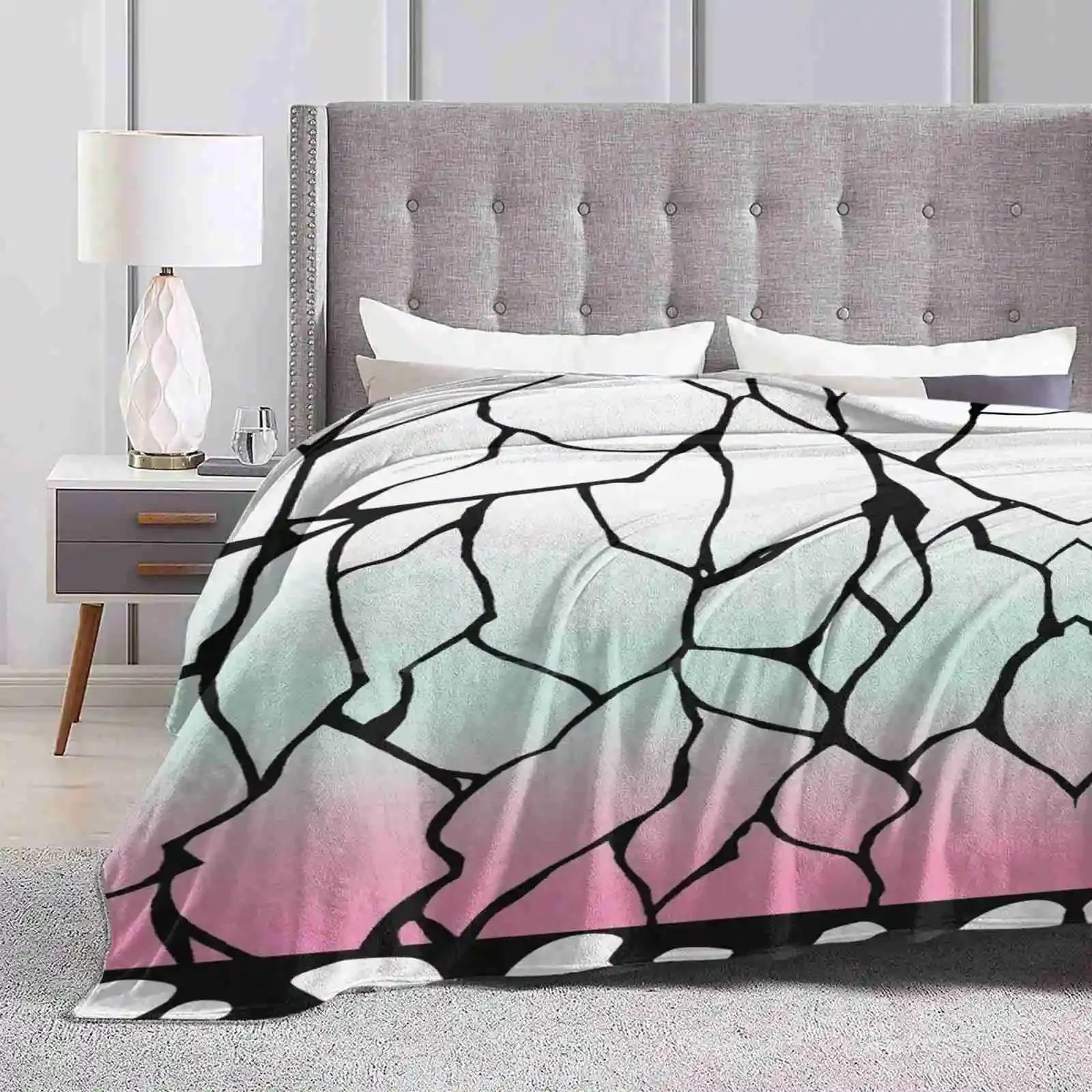 Annier Unisex Shinobu Kimono Pattern Soft Warm Lightweight Throw Blanket Demon Slayer Shinobu Kimetsu No Yaiba Inspired