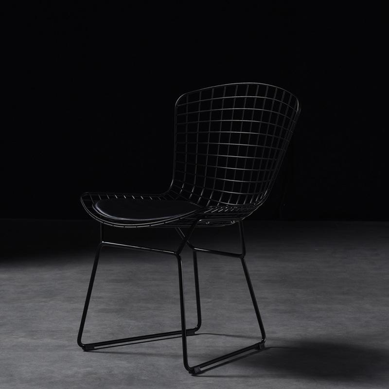 Nordic Net Red Chair Backrest Simple Makeup Computer Desk Chair Hollow Barbed Wire Ins Iron Art Home Dining Chair