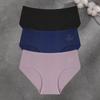 FINETOO 3Pcs/Set Women Cotton Ribbed Mid Rise Briefs Seamless High Quality Butterfly Embroidered Panties Ladies Soft Breathable Lingerie