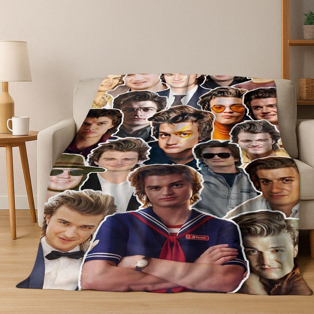 2026 New Joe Keery Art Flannel Blanket,warm and Cozy Soft Throw Blanket for Home Bedroom Bed Sofa Picnic Office Cover Gift Kids