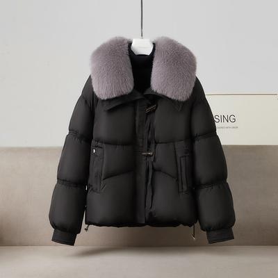 Fashion Big Fur Collar Down Cotton-padded Jacket Women's Winter Korean Loose Thick Warm Short Casual Parkas Female Outerwear