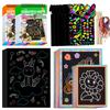 Rainbow Scratch Paper Children's Art Cards Black DIY Rainbow Art Paper Card Neon Scratch Paper Christmas New Year Gift for Kids