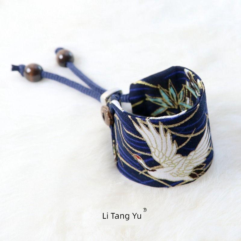 

Красная веревочка парный браслет для девушек в ретро китайском стиле Navy blue Ripple Crane