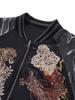 Huaxia Junpin Embroidered Dragon Tiger Baseball Jacket - Heavy Duty Chinese Style Outerwear, S108