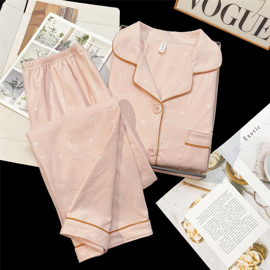 Women's Cloud Cotton Lace Pajama Cardigan Set - Spring & Autumn Collection