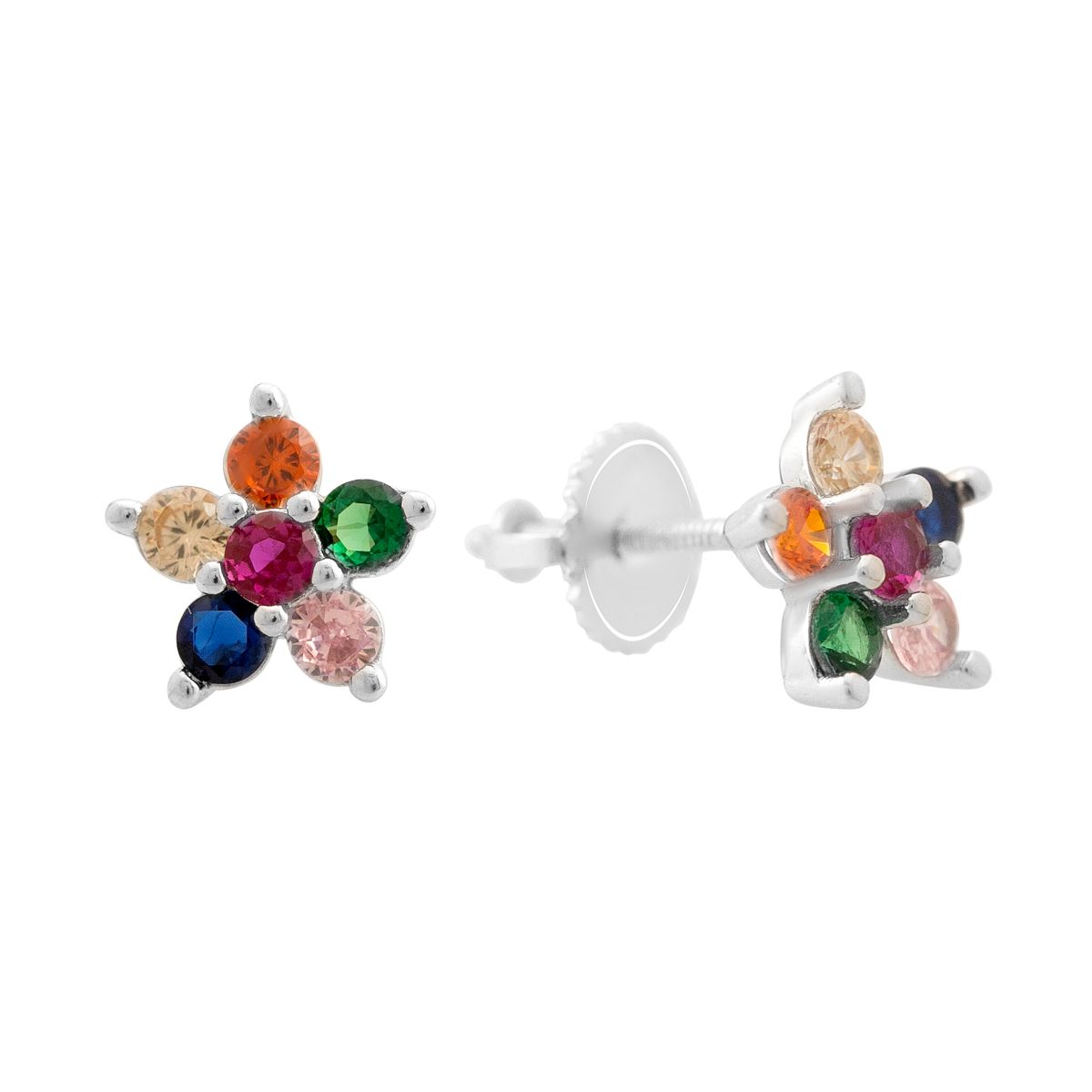 

Срібні сережки з фіанітами (2146094) білий