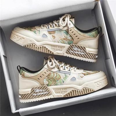 Guochao Men's Shoes 2024 New Summer Breathable Versatile Niche Original Casual Board Shoes Platform Non-slip Sports Tide Shoes