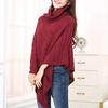 ANMIDA Knit Loose Knit Outerwear for Fall and Winter Women's Poncho, Turtleneck, Fit, Sweater,