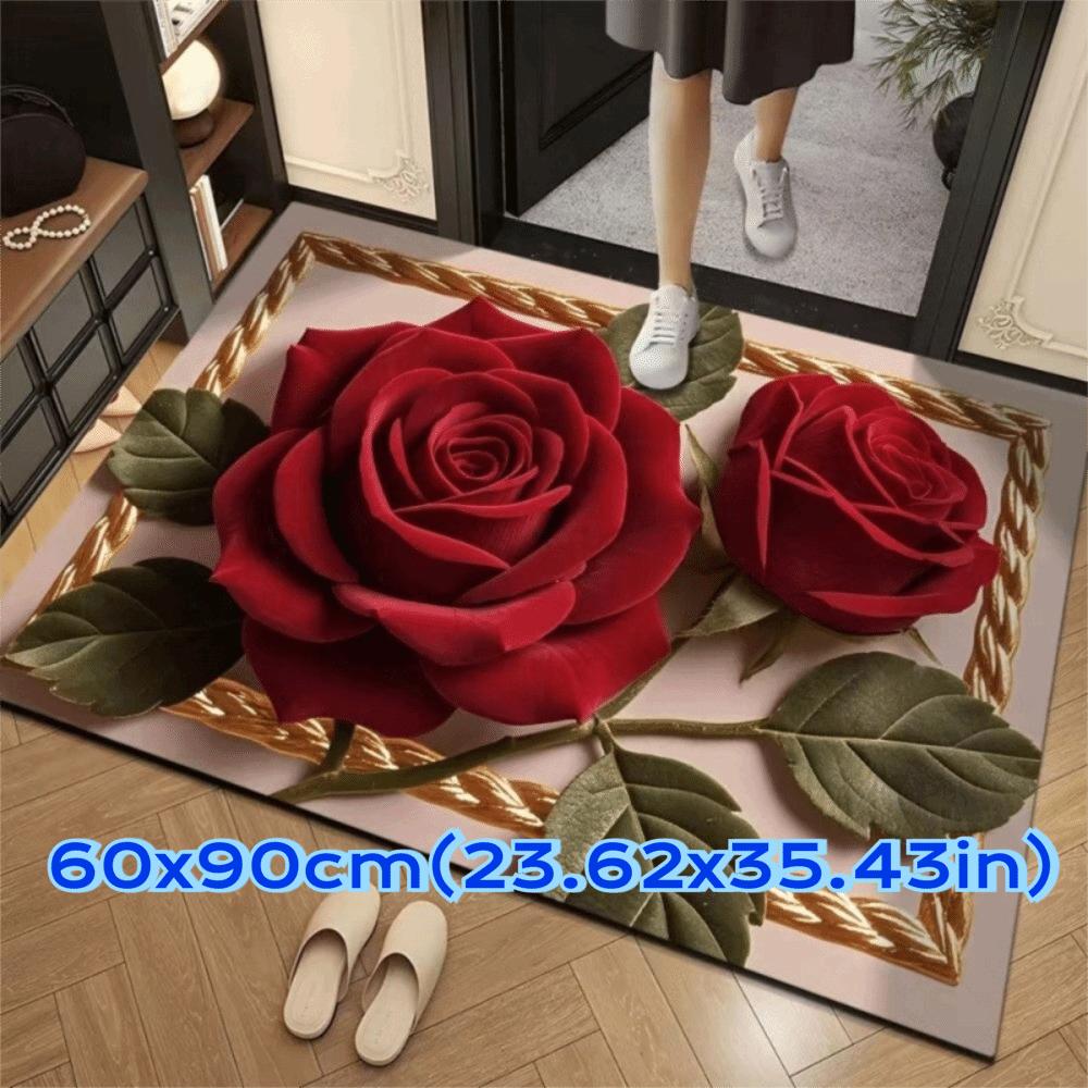 Special-shaped Flower Carpet Soft Bathroom Floor Mat Quick Dry Door Rug  Home Decoration