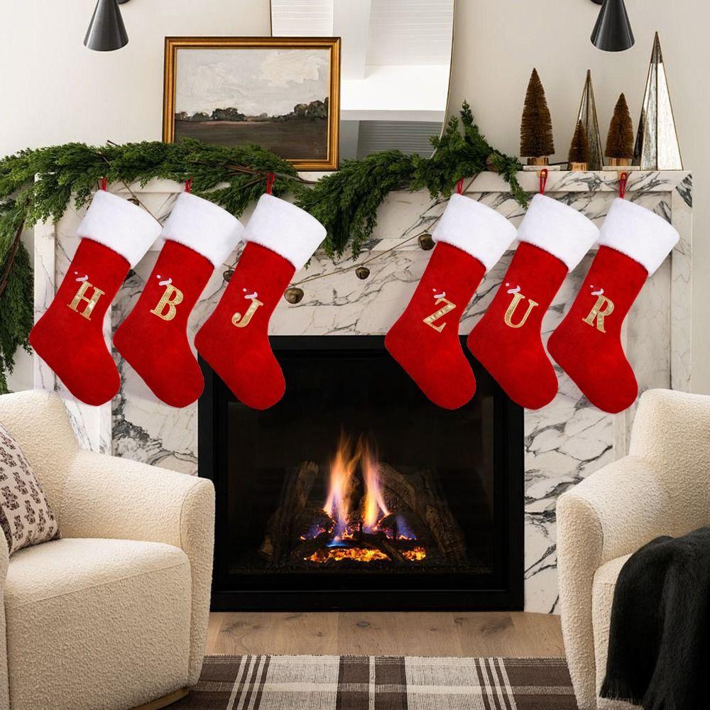 

Красные буквы Вязание носки Вышитые конфеты Подарочные пакеты Праздничное украшение для дома E