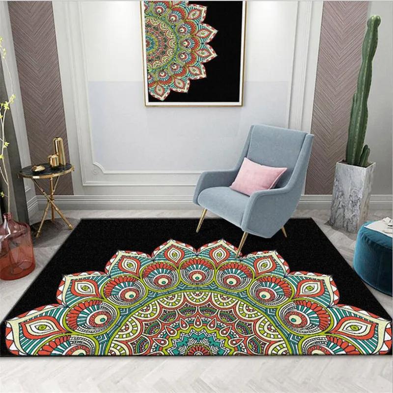 Bohemian Style Mandala Carpet Vintage Boho Area Rug Living Room Girls Bedroom Bedside Dorm Soft Floor Mat Home Entrance Door Mat