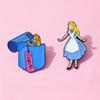 Cartoon Creative Personality Alice In Wonderland Metal Badge Movie Character Alloy Brooch Pin