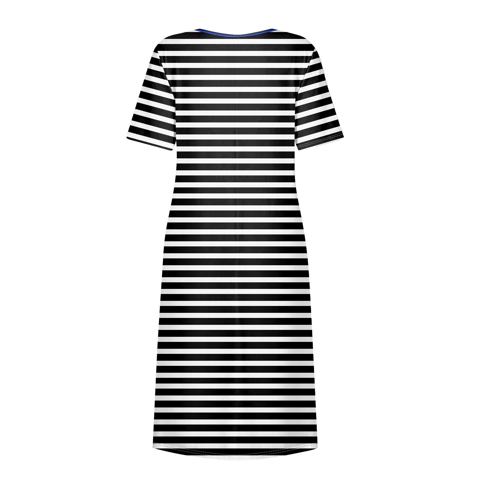 Женское летнее повседневное модное платье с коротким рукавом и карманом с круглым вырезом — фото 5