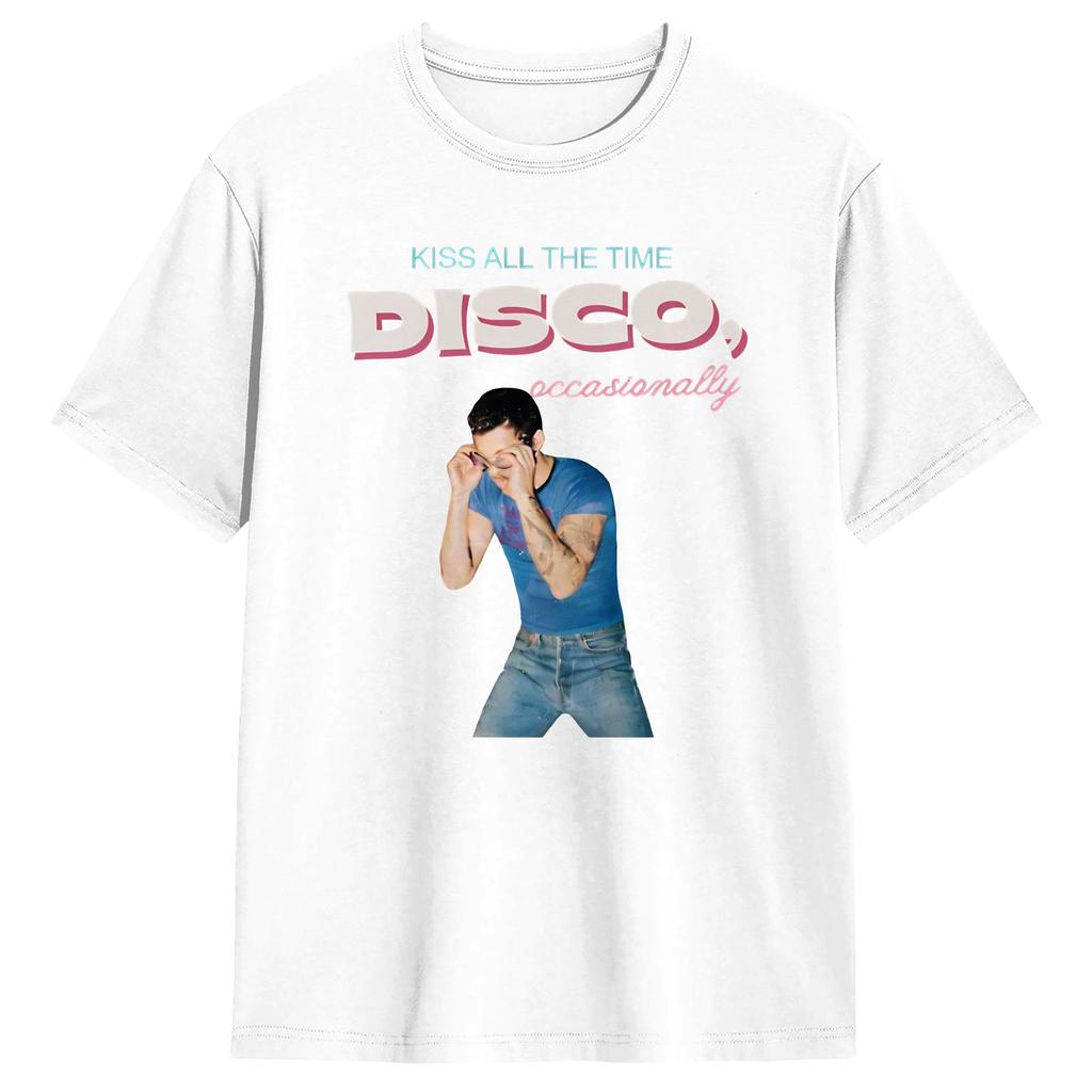 Oversized TShirt Summer Harry Style Kiss All The Time Disco Occasionally Disco Ball Love On Tour Trending Cotton TShirts