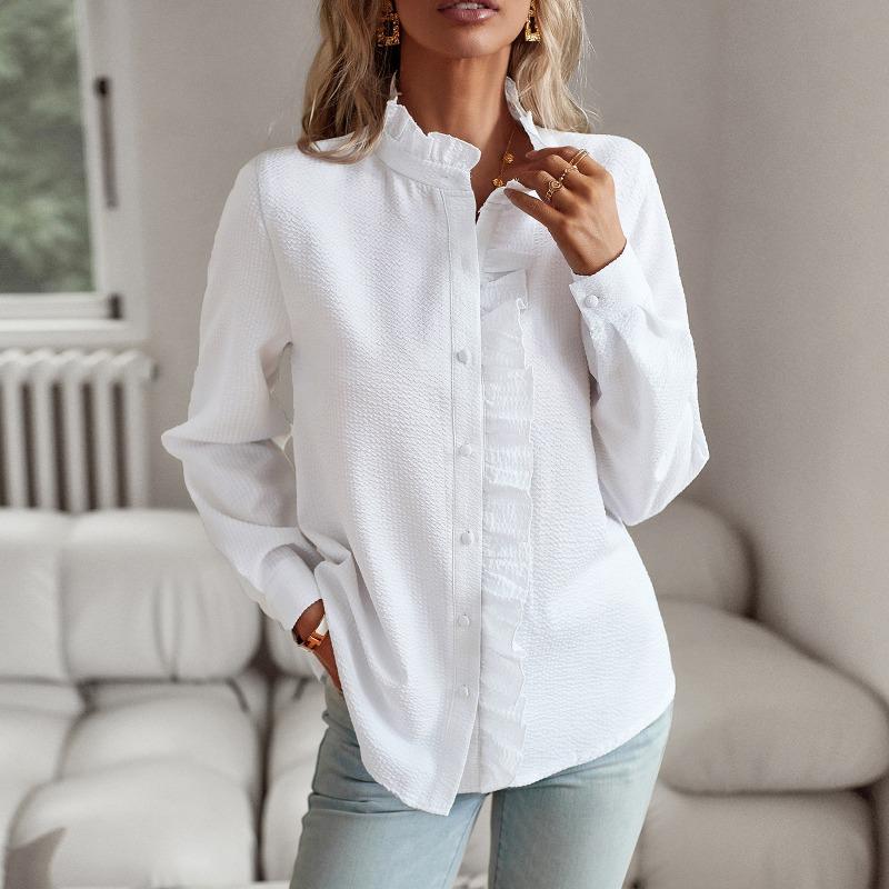 Women Long Sleeve Elegant Commuting Office Work Shirt Blouse Top