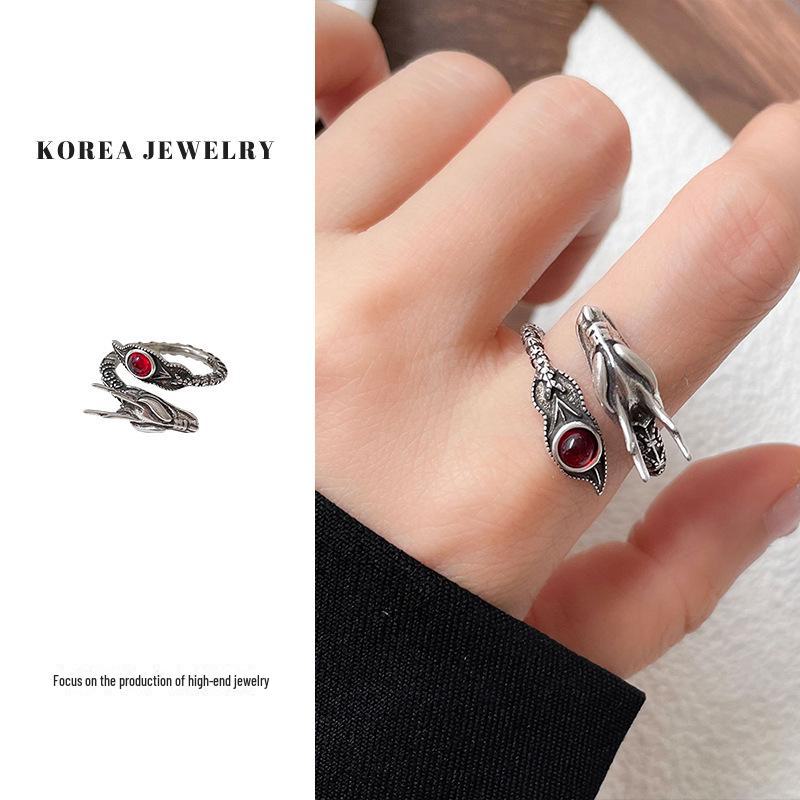 "Lanzhi 925 Sterling Silver Cat Ring – Light Luxury Open Index Finger Jewelry"