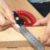 Aluminum Alloy 180° Angle Precision Protractor, Finder for Marking Angle Straight Line Scribe Woodworking Angle Measuring Tools