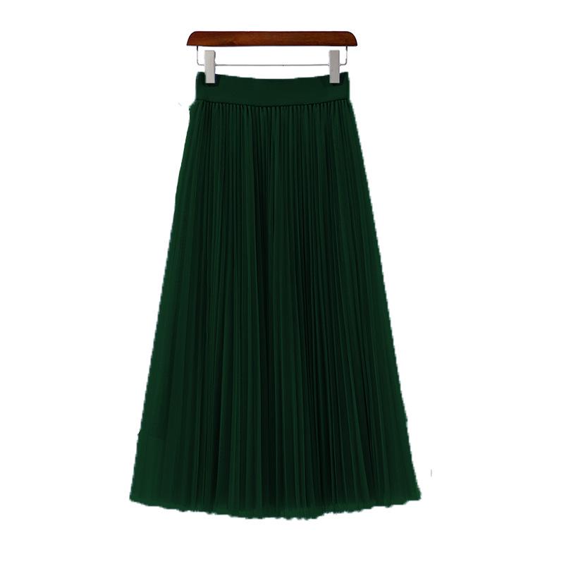 Round Versatile Three-Layer Mesh Pleated Long Skirt for Women - 6-Meter Wide Hem, 2026 Spring/Summer Collection