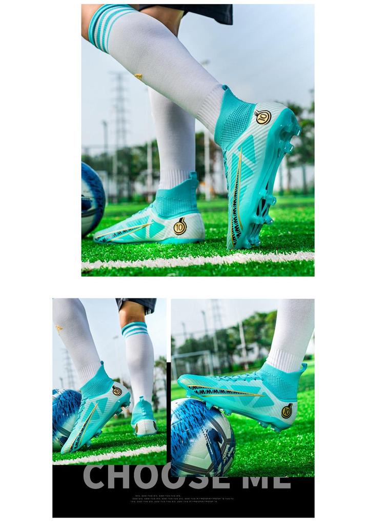 High-Top Youth Football Boots with TF and AG Studs for Boys and Girls