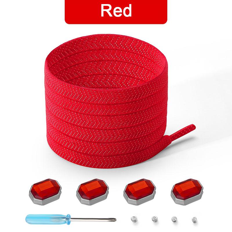 Colorful Diamond Elastic Laces Sneakers No Tie Shoelaces Rhinestone Shoe Laces without Ties Kids Adult Quick Flat Shoelace 1Pair