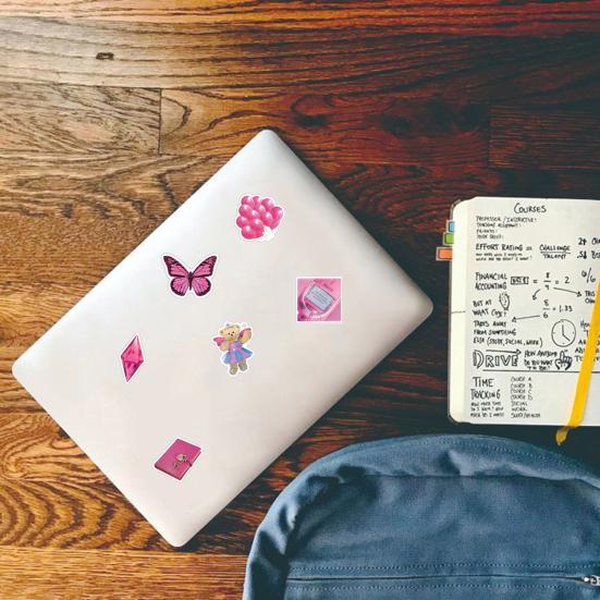 50 szt. INS Style różowe naklejki z kreskówek wodoodporne laptopy bagaż deskorolki kubki na wodę odporne na blaknięcie