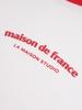 LA MAISON STUDIO Embossed Logo Slim Fit Short Sleeve T-Shirt White/Red (Fcg2Ts773W)