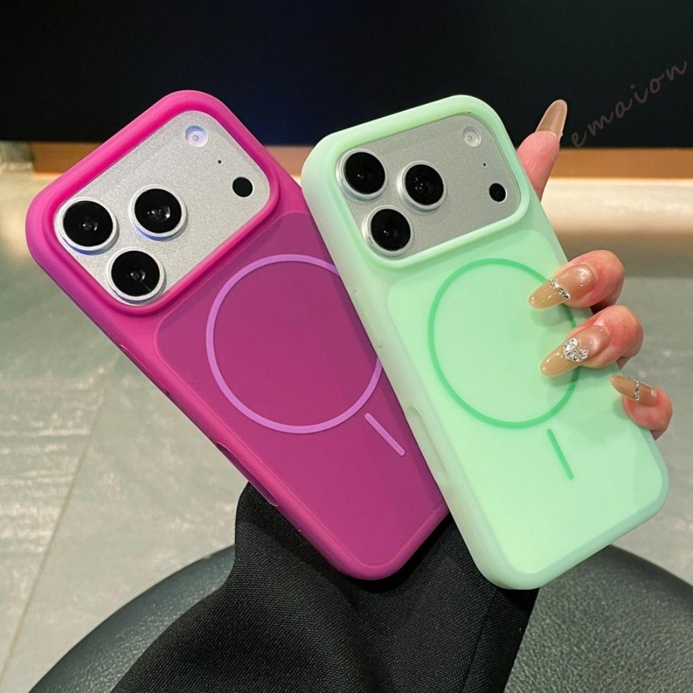 Magnetic Official Clear Phone Case for For Iphone 1 16 17 Pro Max 16Pro 17Pro  Liquid Silicone Shockproof Protector Cover