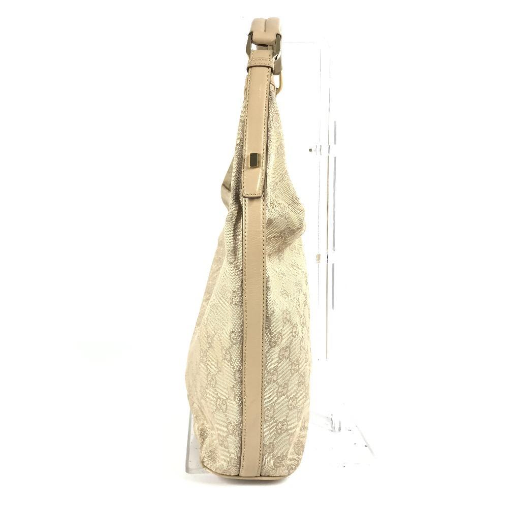 Gucci 73885 GG Logo Bucket-shaped Shoulder Bag GGCanvas/Leather Beige