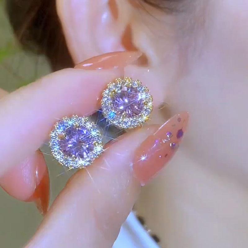 

Sweet Temperament, Purple Ear Buckle Earrings, New Style, Versatile for Daily Commuting, Compact and Exquisite Earrings and Earrings
