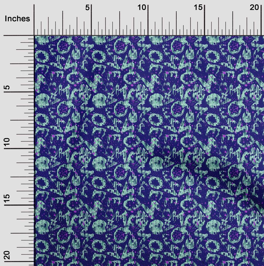 oneOone Cotton Flex Indigo Blue Fabric Abstracts Sewing Fabric By The Yard Printed Diy Clothing Sewing Supplies 40 Inch