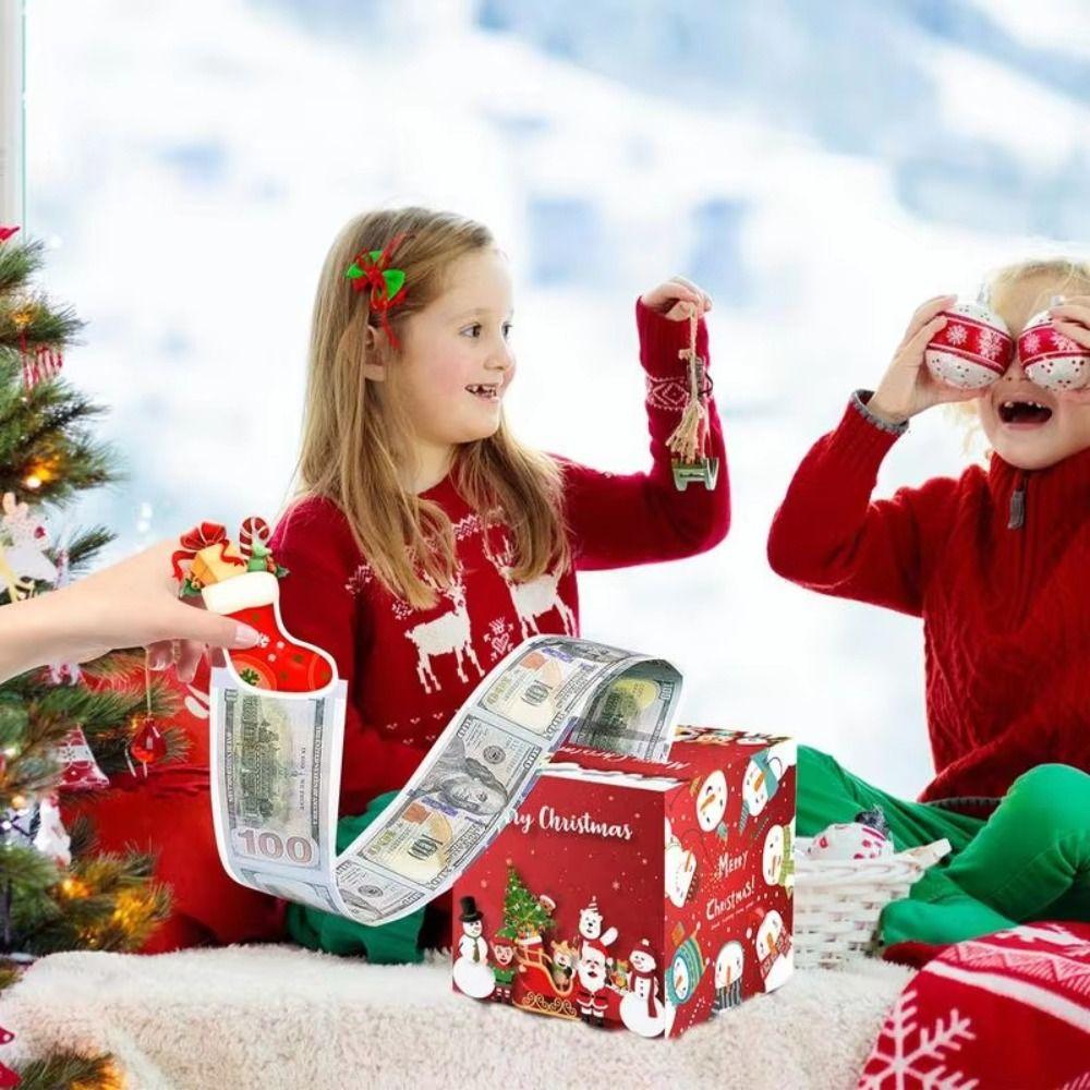 Money Roll Pull Out Christmas Money Box Christmas Stockings Design Cash Gift Box  New Year