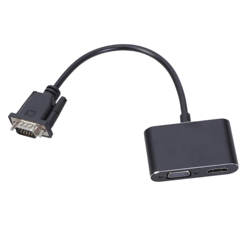 Tragbarer VGA-Buchse auf VGA-Stecker Adapter Unterstützt 1080P Video und Ton Synchronisation für Computer Desktops