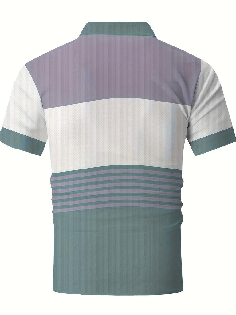 Digital Print Short-Sleeve Polo with a Smooth Design